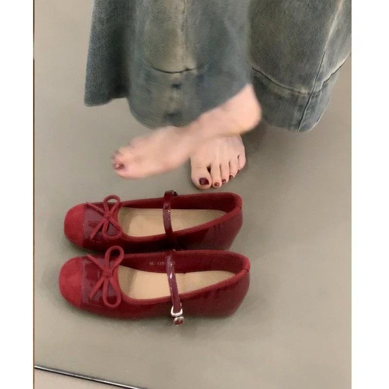 

Красные туфли Мэри Джейн с внутренней платформой, женские балетки на плоской подошве с неглубоким вырезом, ремешок на одну пряжку, туфли для бабушек 39 красный