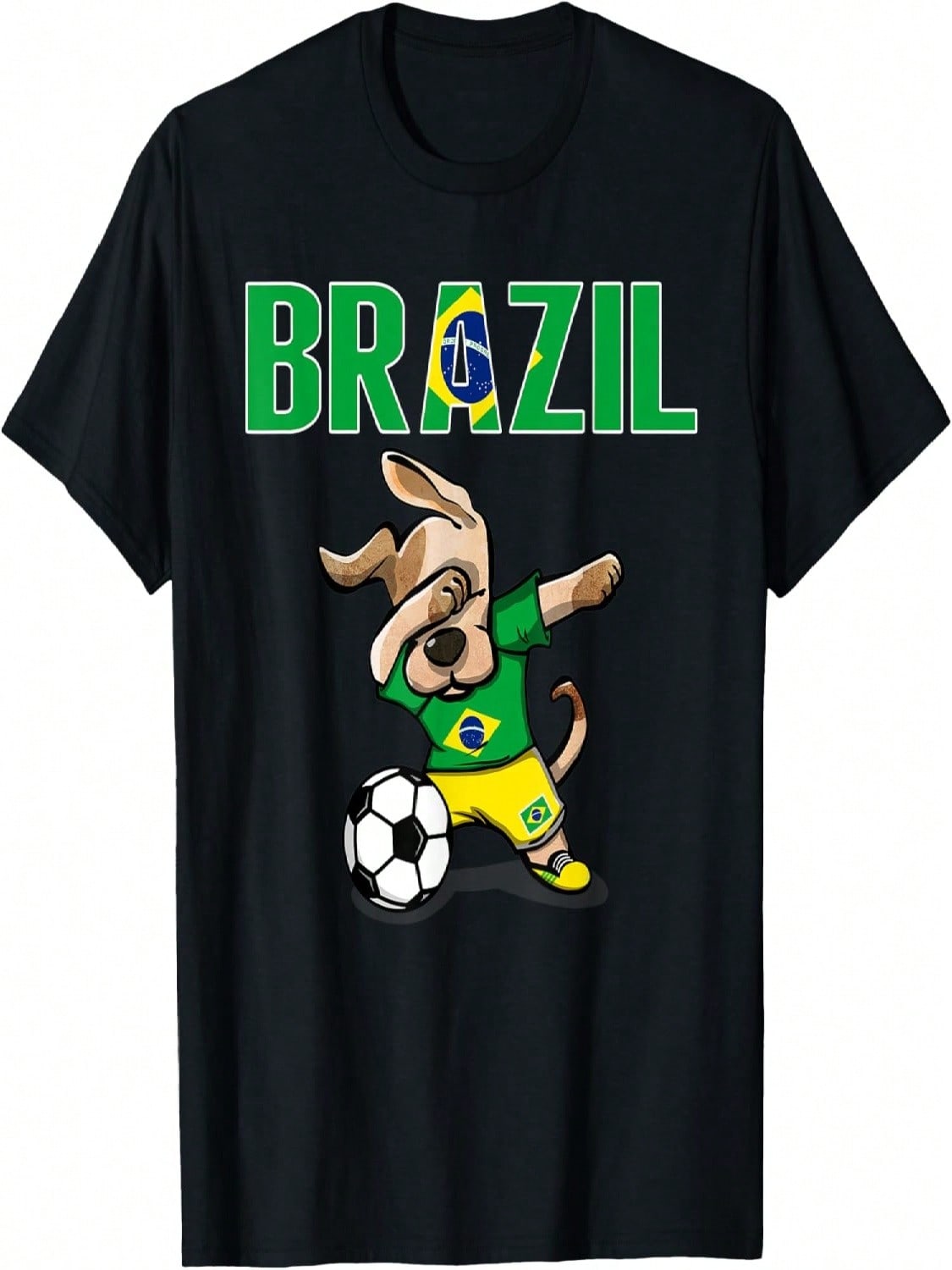 Dabbing Dog Brazil Soccer Fan Jersey Brazilian Flag Football unisex Wounisex Kids T-Shirt S разноцветный
