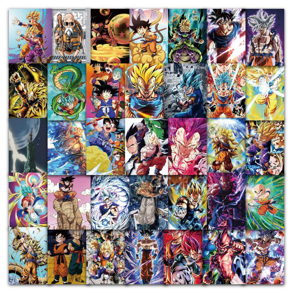 50/100pcs Japanese Anime Dragon Ball Stickers Cool Cartoon Son Goku Decals Laptop Phone Luggage Classic Manga Sticker Decoration