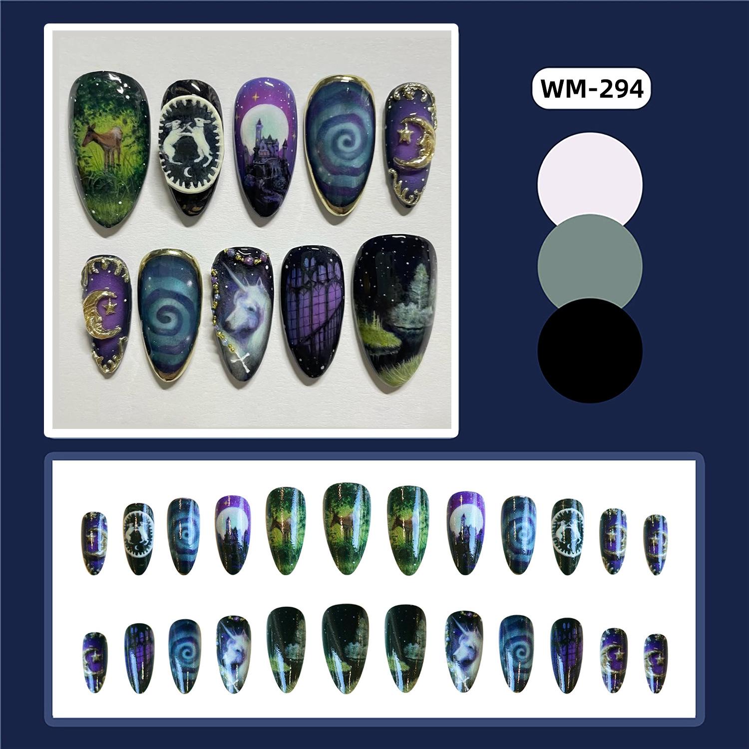 WM-294 Клей- Накладные ногти - Накладные ногти с дизайном One Size коричневый