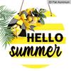 2D Flat Retro Round Aluminum Wall Panel, Multi-Size Fresh Summer Decor, Indoor Outdoor Hanging Art for Home Cafe Bar, Keepsake Gift