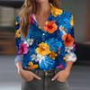 Womens Spring Tops Button Down Printed Blouse Summer Shirts for Women Casual Long Sleeve Womens Summer Shirts