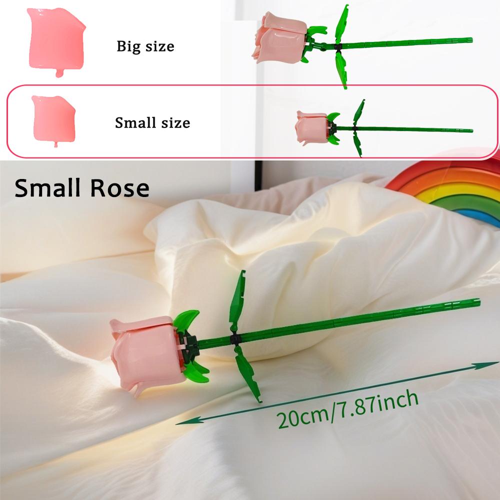 3D Ewige Blume Baustein-Set - Bestes Valentinstagsgeschenk für Freundin/Freund, Perfekt für Geburtstag/Jahrestag