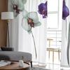 Modern Sheer Curtains Flower Orchid Watercolor Living Room Kitchen Children's Room Decoration Household Chiffon Window Curtains