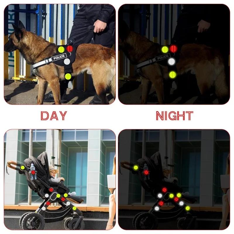 10Pcs Reflective Round Stickers, Reflectors Dot Outdoor Self-Adhesive Reflector Stickers Safety Warning Reflective Tape for Car