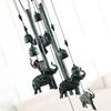 Green Retro Animal Iron Wind Chimes Waterproof Metal Wind Bells with 4 Aluminum Tubes 6 Bells Romantic Wind Chime for Home