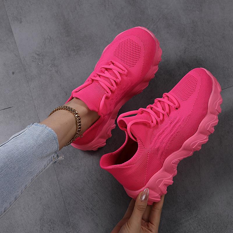 Women Mesh Breathable Casual Sneakers Lace-up White Shoes Ladies Platform Sneakers Female Shoes oversized  Zapatos