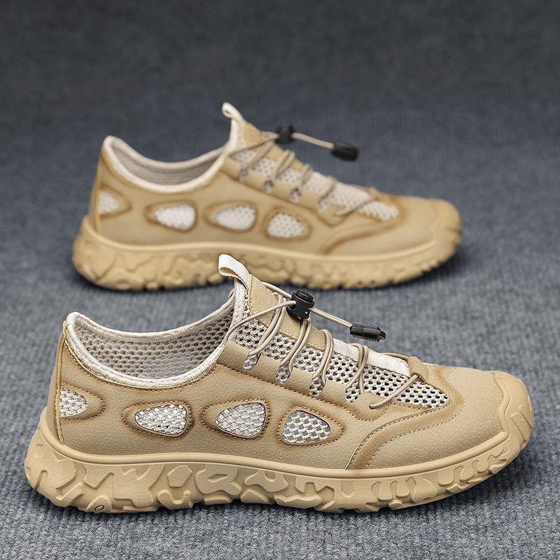 Summer men's shoes new breathable hollow mesh shoes men's work shoes non-slip sports shoes casual dad shoes