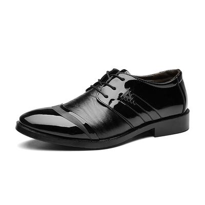 Spring New Leather Shoes Men's Business Formal Wedding Shoes Lace-up Pointed Shoes