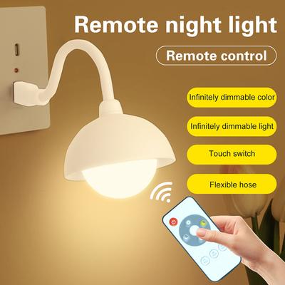 DC 5V USB Plug-in Smart Bedroom Night Light Lamp Remote Touch Switch LED Bedside Lamp Remote Control