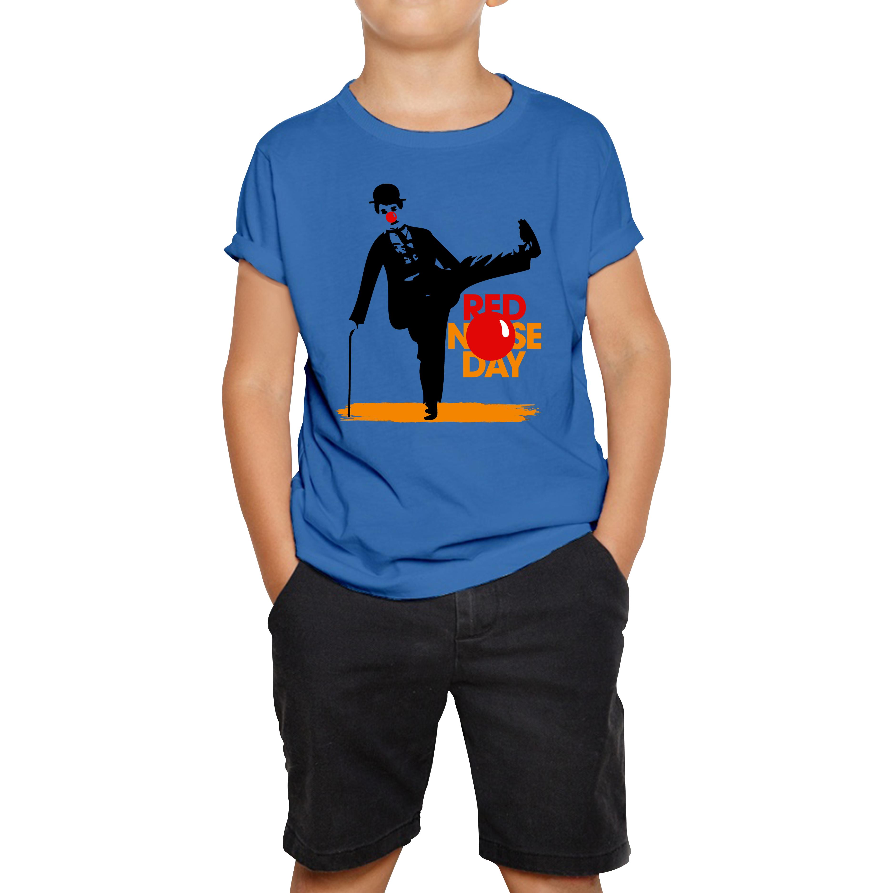 Comic Relief Red Nose Day Charlie Chaplin Kids T Shirt 150