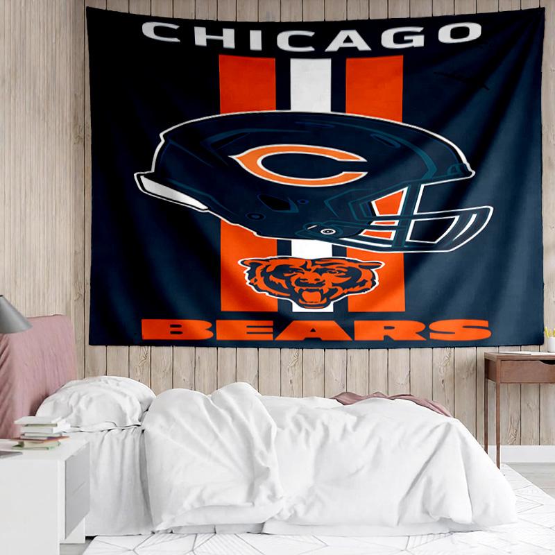 Chicago Bears Tapestry Accessories Playroom Tapestry, for Bedroom,Livingroom, Dormitory Room Wall Decor Fan Birthday Gifts
