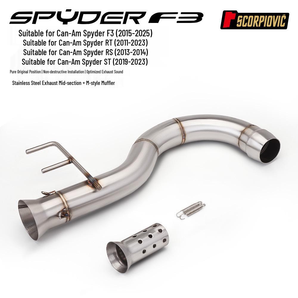 Stainless Steel Mid-Pipe Exhaust for Spyder F3 Bombardier 1330