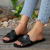2025 New Summer Solid Color Flat Sandals 2025 Open Toe Outdoor Slippers Beach Women's Shoes Plus Size Zapatos De Mujer Slides