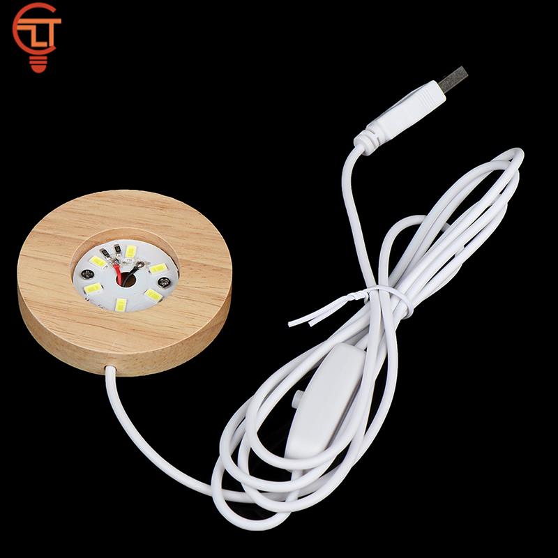 Wood Light Base Rechargeable Remote Control Wooden LED Light Rotating Display Stand Lamp Holder Lamp Base Art Ornament New