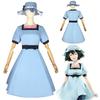 Stylish Steins Gate Shiina Mayuri Cosplay Costume Women Charming Blue Dress With Hat