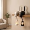 Cute Figurine Cat Wall Hook Light 3D Printed Cat Hanging Hook Lovely Cat Decor Lamp  Bedroom