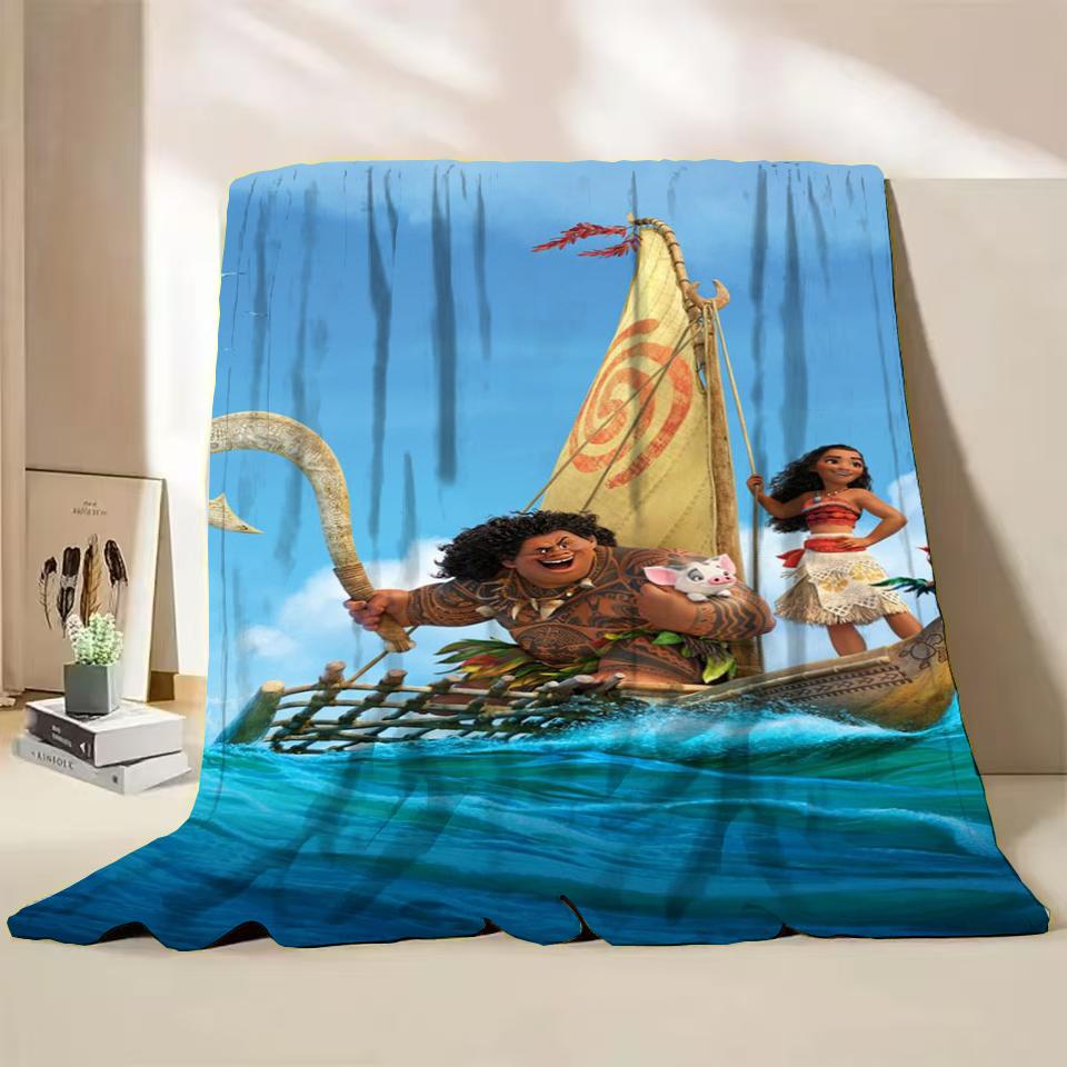 Disney Moana Duffy Flanel Worpdeken voor Bed Sofa Thuis Slaapkamer Kantoor Reizen Kinderdeken Kinderen Winter Warm Cadeaus