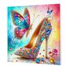 DIY Special Shape Drill Art Craft Pearl Diamond Painting with Frame 25x25cm Diamond Art Pearl Painting Kit for Adults Home Decor