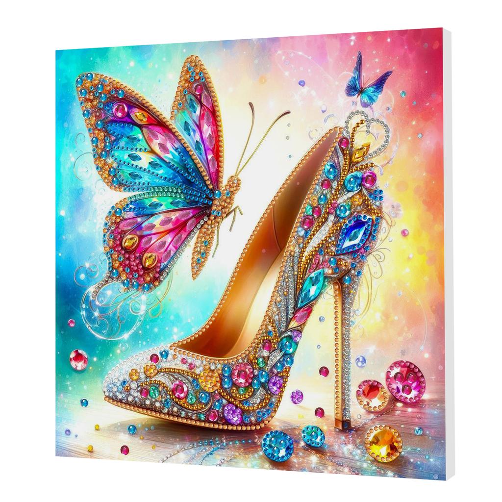 DIY Special Shape Drill Art Craft Pearl Diamond Painting with Frame 25x25cm Diamond Art Pearl Painting Kit for Adults Home Decor