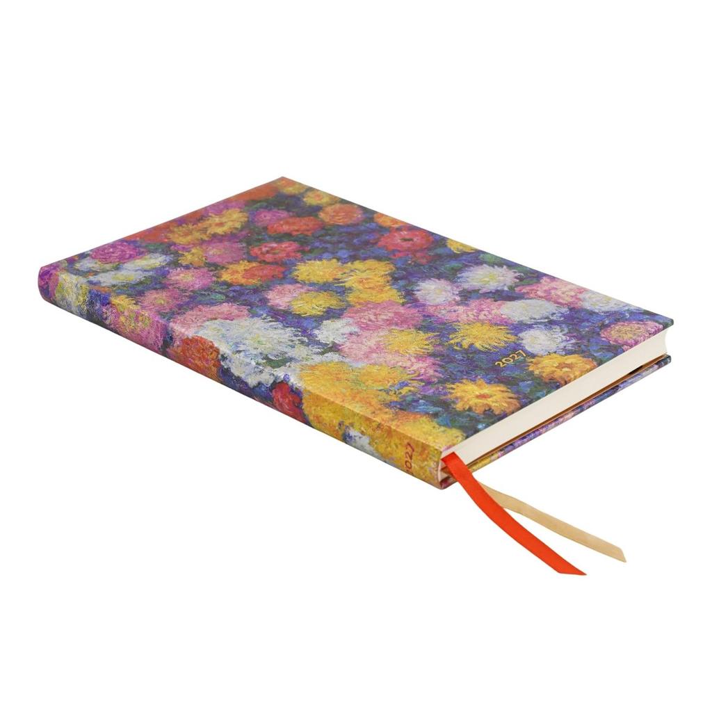 Paperblanks 2027 Weekly Planner Hardcover Monet Chrysanthemums Mini A6 Pocket Diary Organizer DJ2241-2