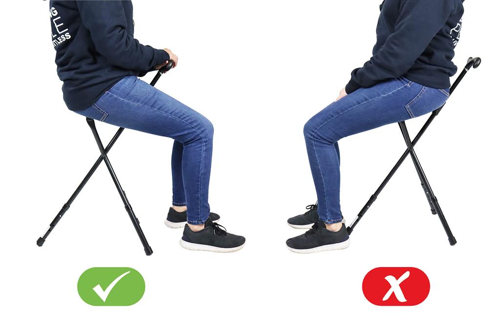 KMINA PRO Cane Chair for Adults Adjustable Foldable Walking Cane with Seat for Adjustable Cane with Travel Cane with Chair for Aluminum Cane for Men