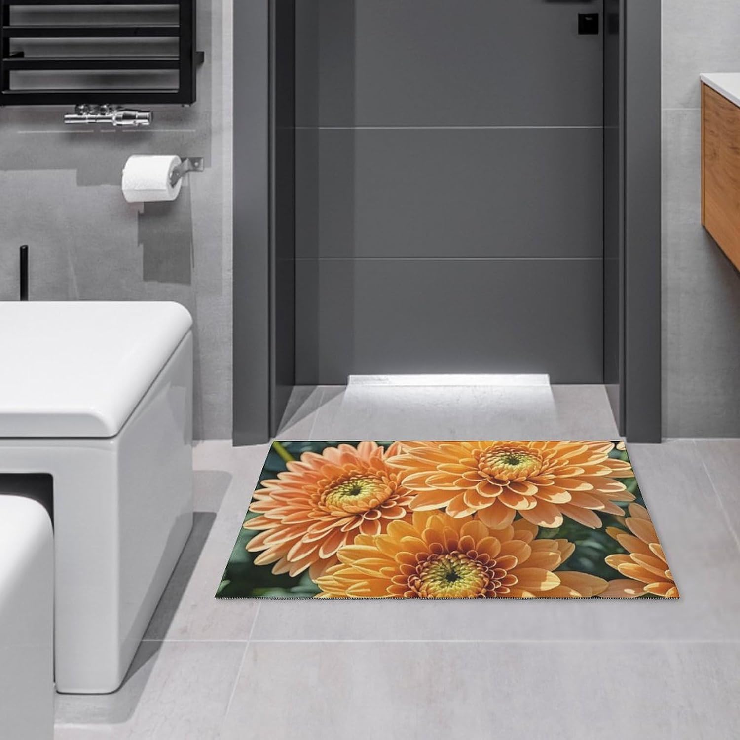 Crystal velvet carpe Flowers Area Rug for Living Room Non Slip Furry Carpet Indoor Machine Washable Rug Entryway Floor 60x90cm