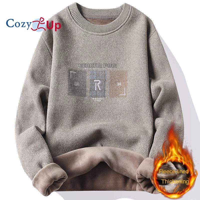 

Мужской плюшевый и утолщенный вязаный пуловер Cozy Up, теплый свитер для улицы 2XL хаки