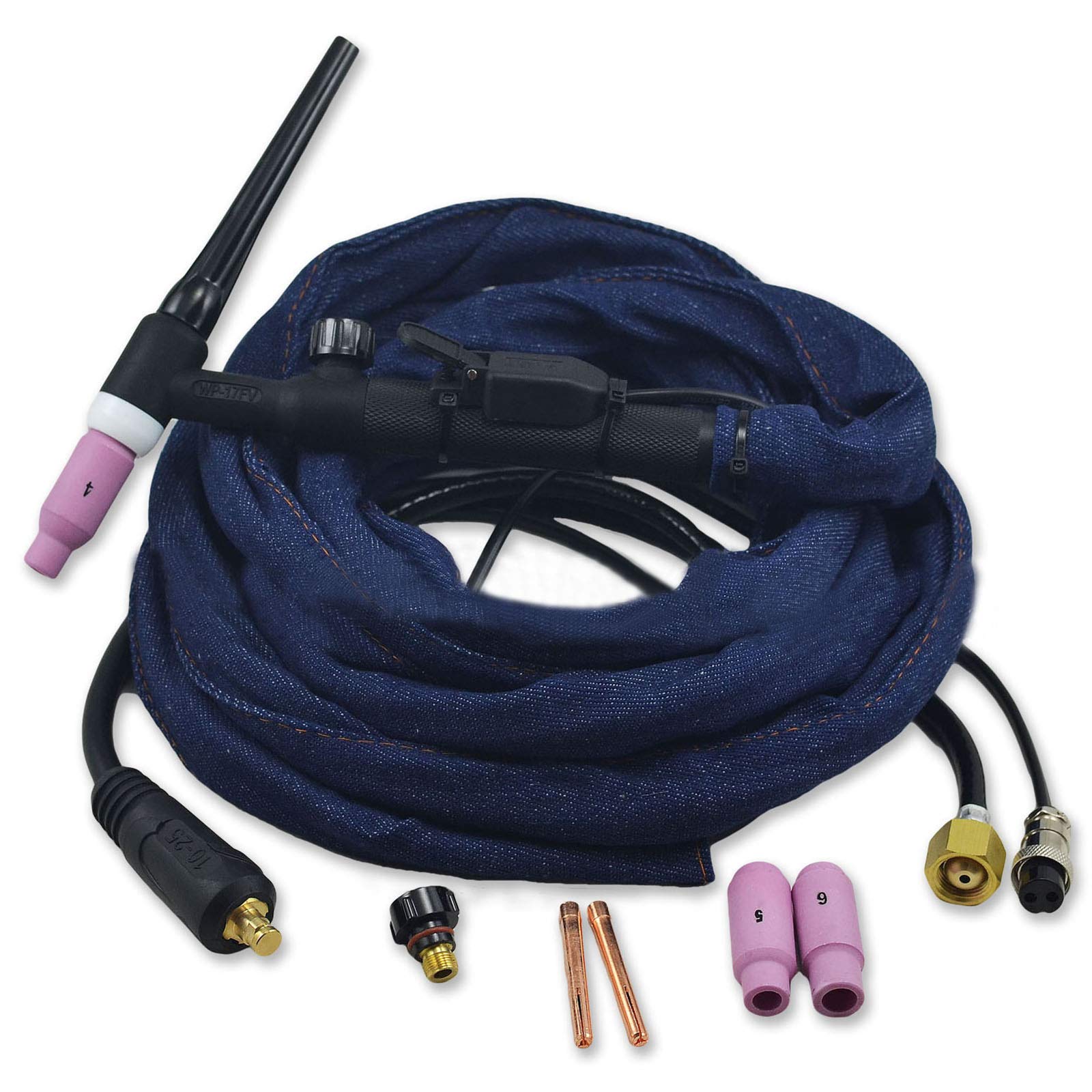 

RIVERWELD 12ft 150Amp Tig Welding Torch Complete Flexible Valve Head WP-17FV-12 &