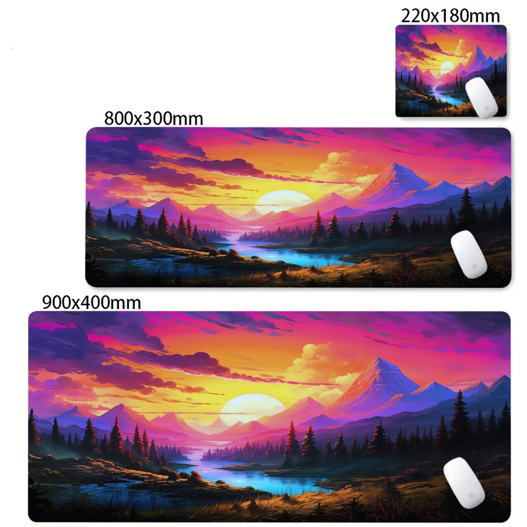 Sunset Landscape Mouse Pad Scenery Nature Mousepad XXL Natural Rubber Desk Mat Fabric Non Slip Rubber Base Desktop Mausepads