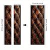 1 Pair (2 Pieces) of Self-adhesive Diamond Patterned Brown Leather Door Mural Stickers - Texture Imitates Artificial Leather Tex