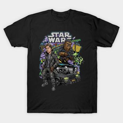 Asian Size Men Print T-shirt Starwars Design No-Cut Heat Transfer Print Cotton Tshirt