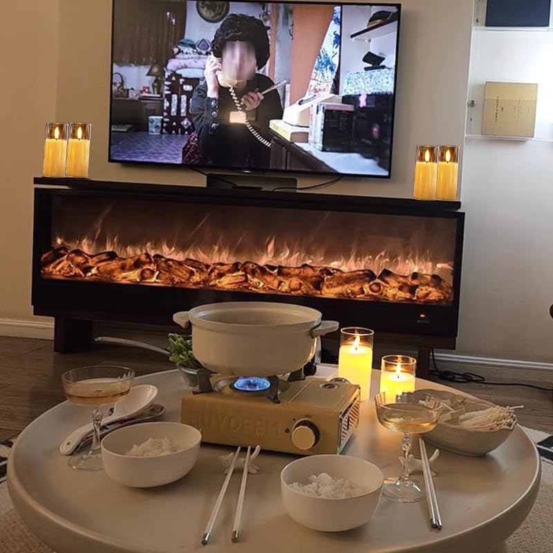 LED Candle Lights, Long, Flashing, Christmas Decoration, Soothing Light, Warm Color, Unscented, Flameless, Night Light, Inspires Sleep, Stylish,