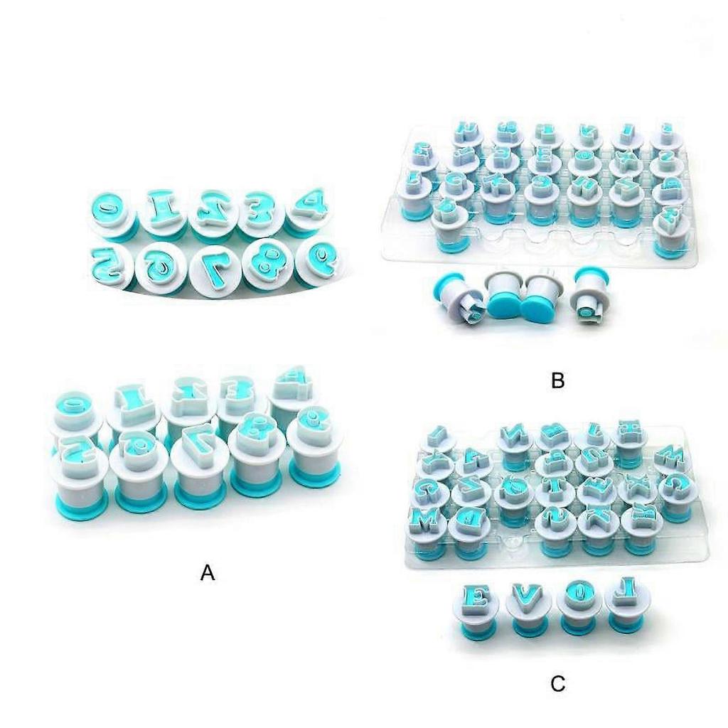Feiona 26pcs Upper & Lowercase Alphabet Cookie Cutter Plastic Capital Letters Fondant Cutter Baking Cupcake Mold Cake Decorating Tools
