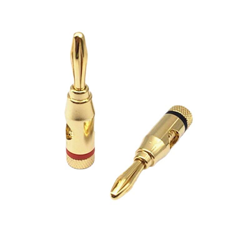 Gold-Plated Copper 4mm Solderless Banana Plug Speaker Cable Connector