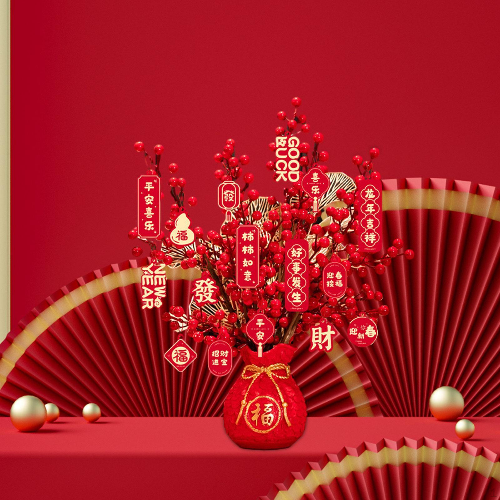 

Ваза для искусственных растений в китайском стиле 50 см для украшения гостиной Red Vase