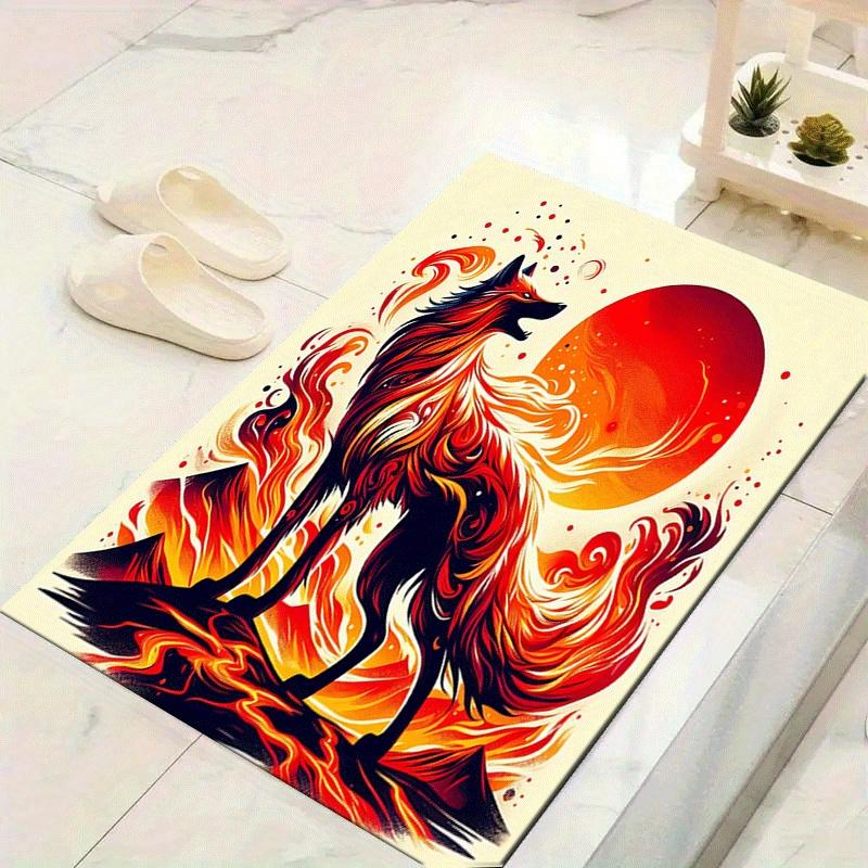 1pc Firefox Print, Design Indoor Area Rug, Soft, Anti-Slip, and Durable Gaming Room Decor for Bedroom, Living Room, and Exercise Rugs, Perfe