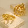 18k Gold Plated Multiple-layer Circular Earrings For Women, Exaggerated Drop Earrings, Geometric Jewelry Gift