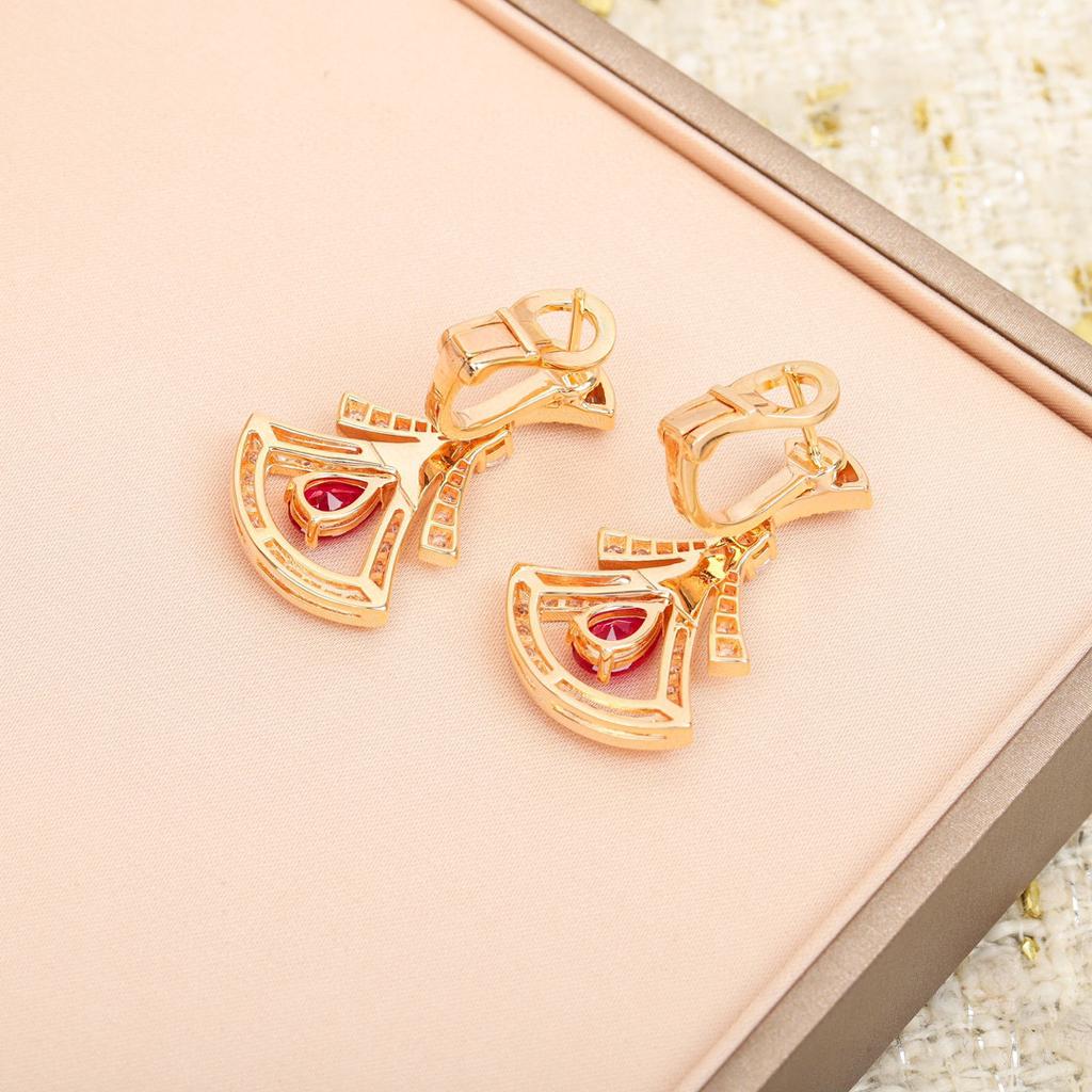 New Hot Brand Vintage Zircon Earrings for Women Luxury Jewelry Fashion Designer Eardrop Pure 925 Sliver Party Clip Earrings