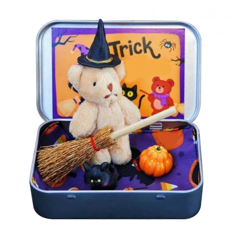 Little Bears in A Box Charming Halloween Present Idea for Halloween Party FavorLight Brown