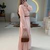 European and American Women's Clothing 2026 Summer New Temperament Commuting Daily Striped Shirt Collar Belt Waist Dress