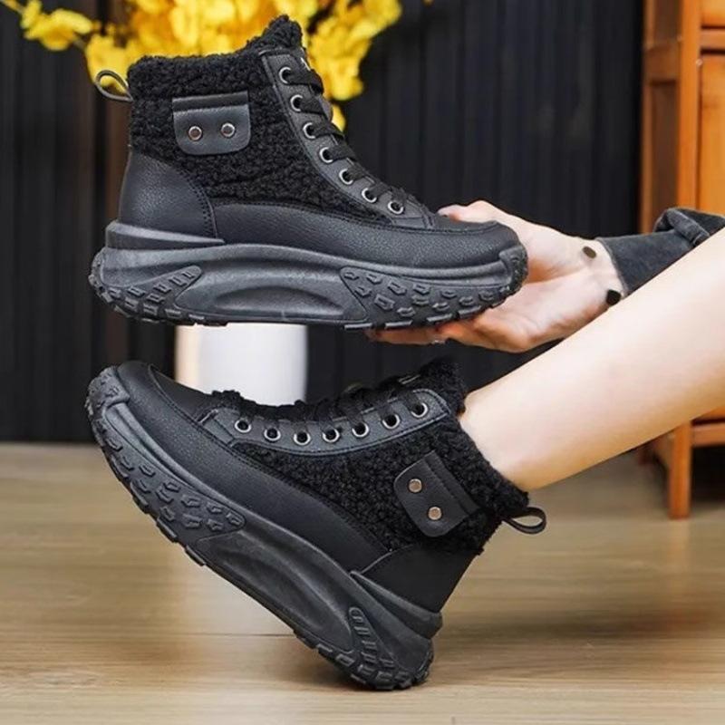 

Женские зимние ботинки 2025 новые бархатные утепленные теплые на толстой подошве ботинки для Северо-Востока спортивные папины большие хлопковые ботинки 40