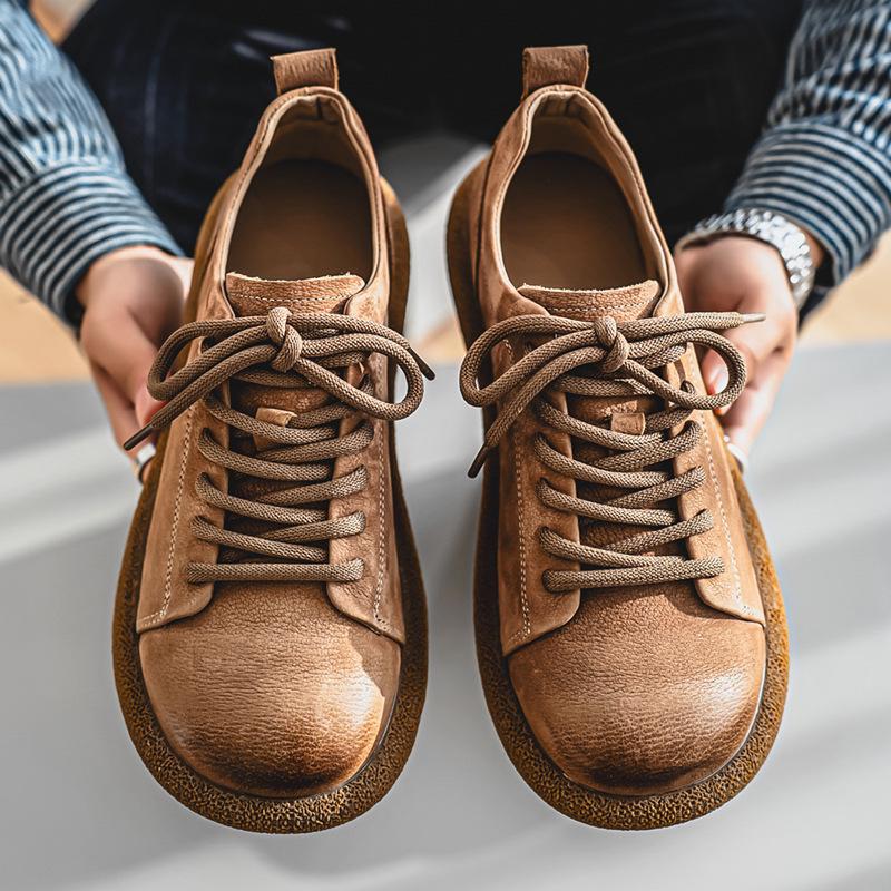 Men's Top Grain Leather Casual Shoes - 2025 Summer Edition, Big Toe Genuine Leather, Breathable Non-slip Soft Sole.