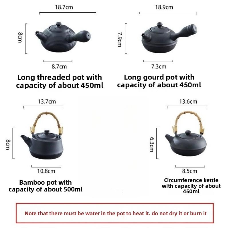 1pc Furnace Tea Teapot Household Indoor Large-capacity Carbon Roasting Pot Electric Ceramic Stove Ceramic Teapot Outdoor Kettle