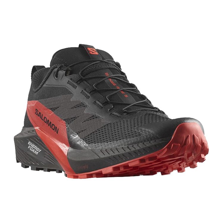 Salomon Sense Ride 5 Outdoor Comfortable Mesh Cushioning Slip-Resistant Durable Low-Top Trail Running Shoes Men sneaker Black 472143