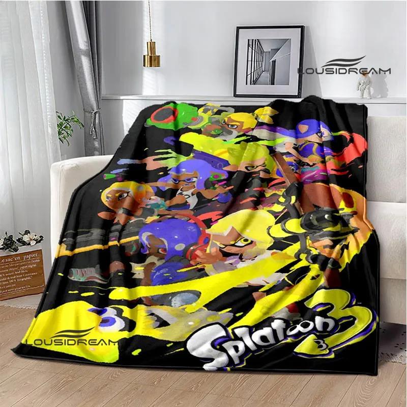 3D Cartoon game Splatoon printed blankets Picnic blanket Warm Flannel blankets Home bed linings blankets for beds Birthday Gift