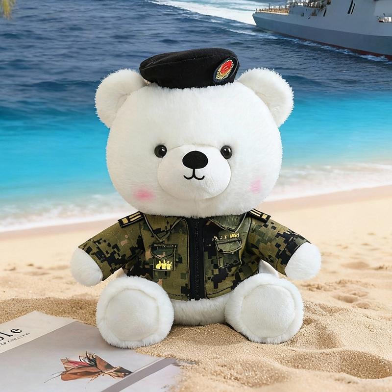 32cm Cartone Animato Capitano Marinaio Uniforme Orso Peluche Giocattoli Animali Morbidi Ripieni Tuta da Marinaio Vestiti Orsetto per Bambini Regali