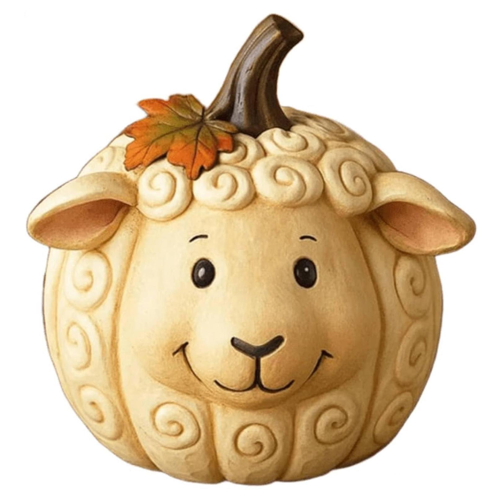 

1Pc Farm Animal Pumpkin Figurines Resin Sculpture Art Decoration Ornament for Holiday Halloween Tabletop Autumn Party