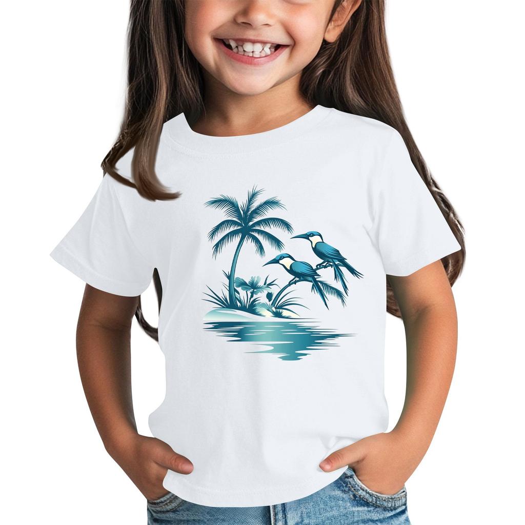 Kleinkind Mädchen Jungen T-Shirts Kinder Top Jungen und Mädchen Bedrucktes Kurzarm T-Shirt