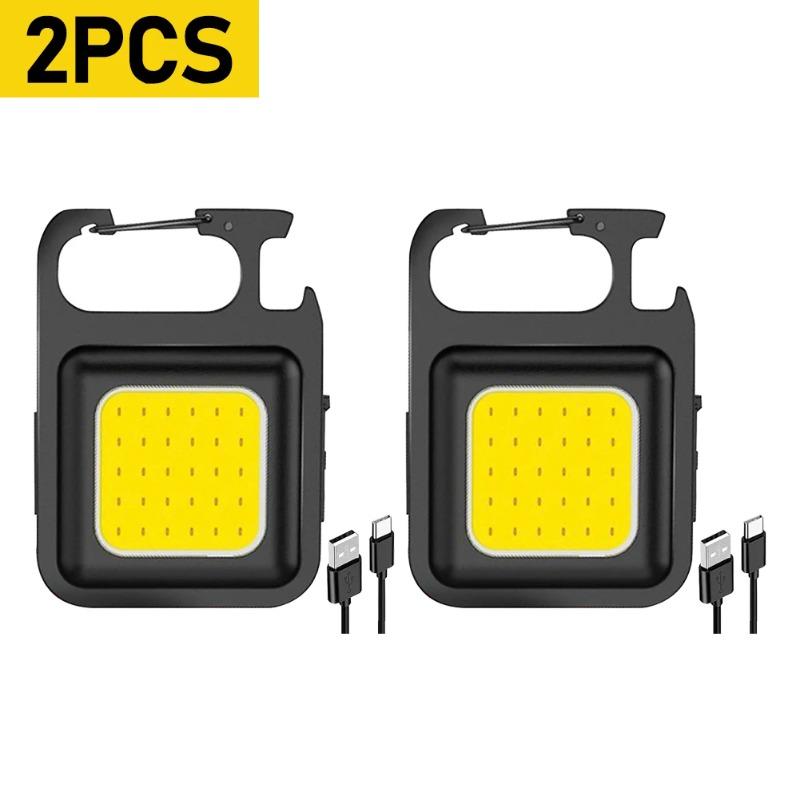 Mini EDC LED Flashlight Keychain Multifunctional Portable COB Camping Lamps USB Charging Work Lights Fishing Lanterna